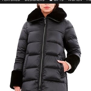 Brand new with tags Dawn Levy Alyssa Real Shearling Collar hood jacket